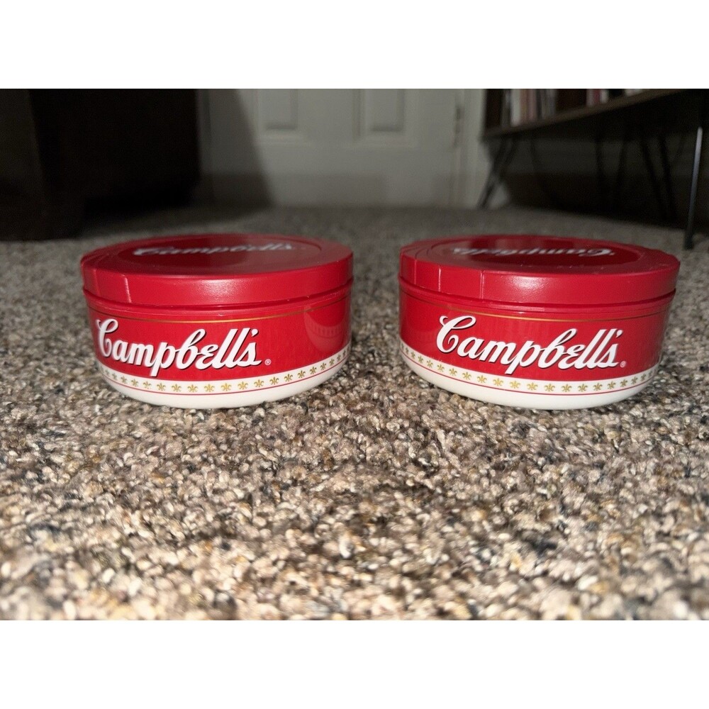 2002 Campbell’s Soup Insulated Travel Bowls Set of 2 A. Aronson with Lids